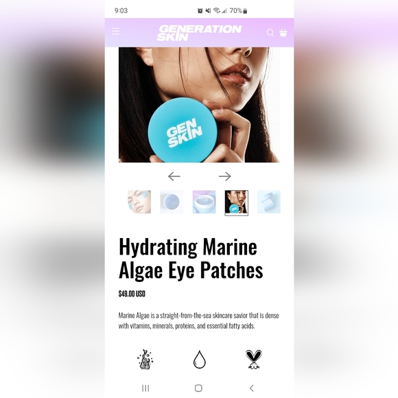 Gen Skin Hydrating Marine Algae Eye Patches 2 Pack - Picture 2 of 7